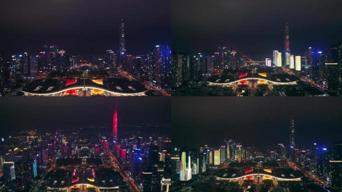 深圳CBD灯光秀航拍市民中心