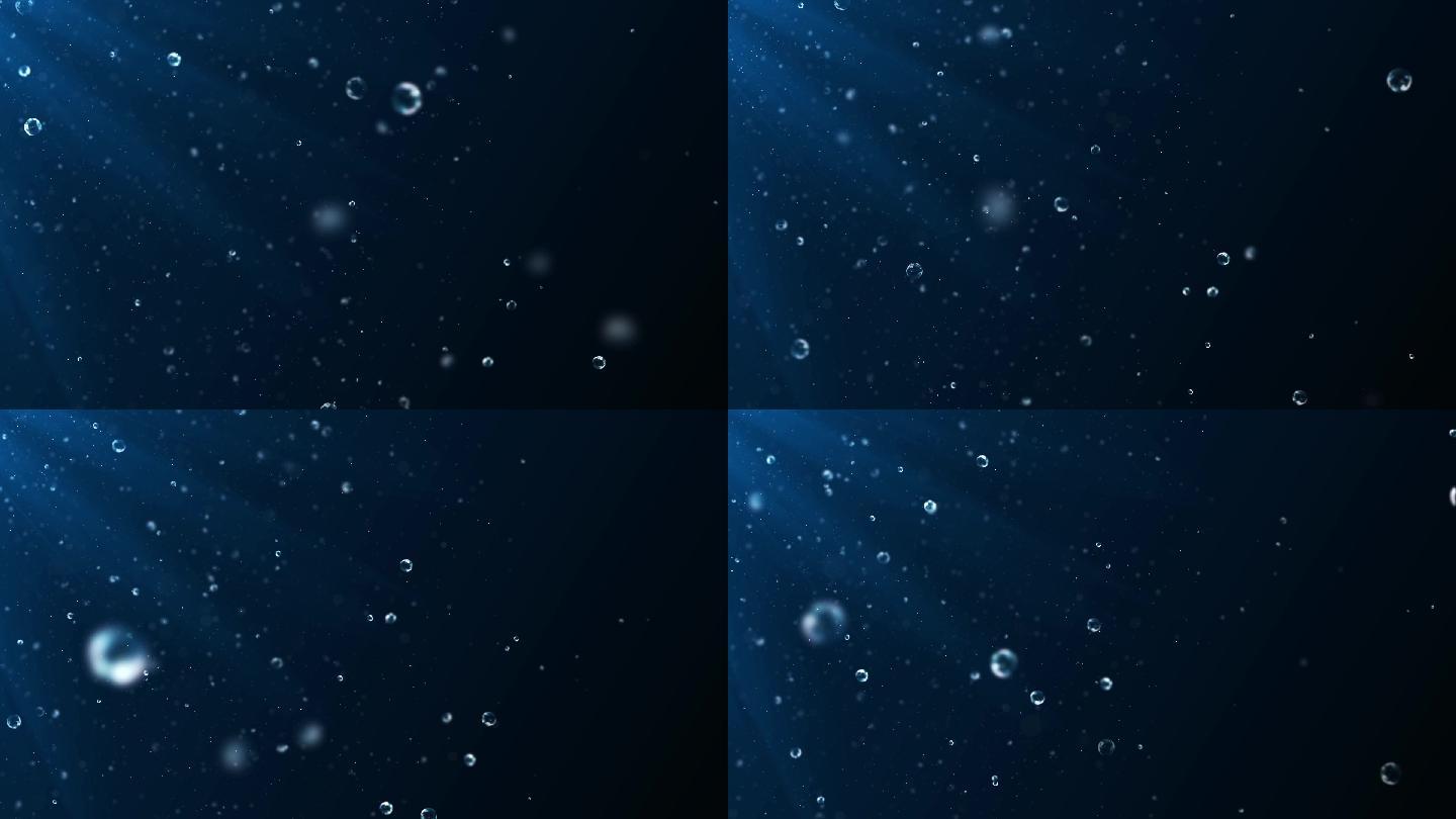 唯美大气水泡蓝色背景视频【无缝循环】