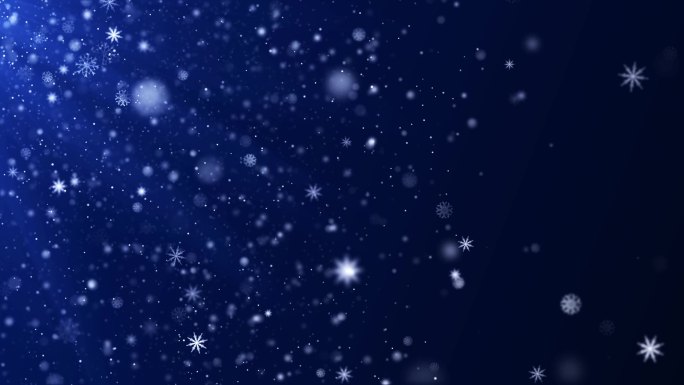粒子雪花蓝色背景【无缝循环】