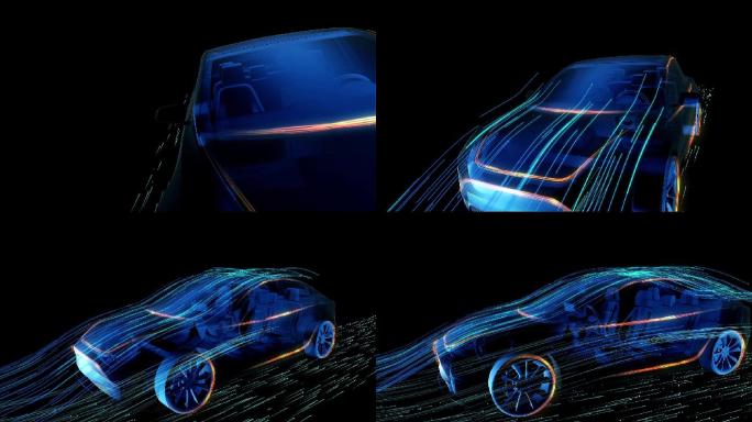 科技汽车光线粒子动画含C4D+AE工程
