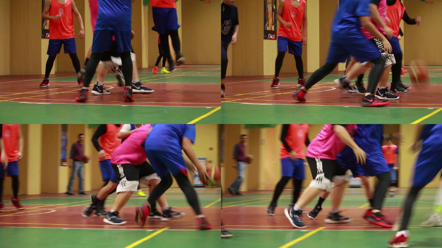 青少年篮球特训营孩子们在激烈对抗训练