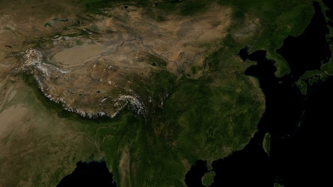 中国青藏高原地形