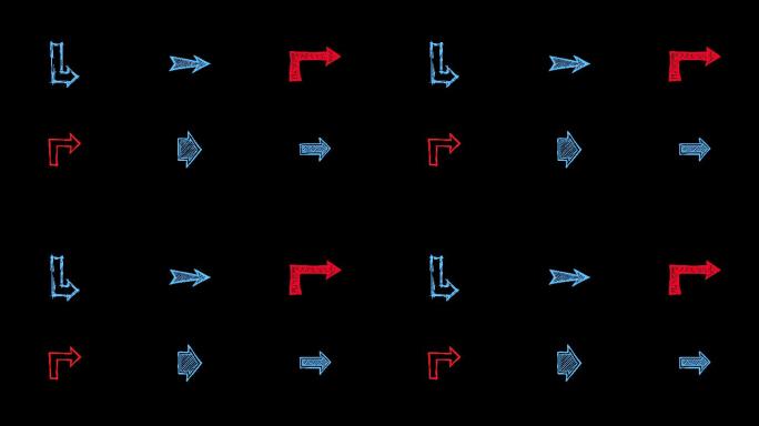卡通箭头、红箭头、蓝箭头、卡通