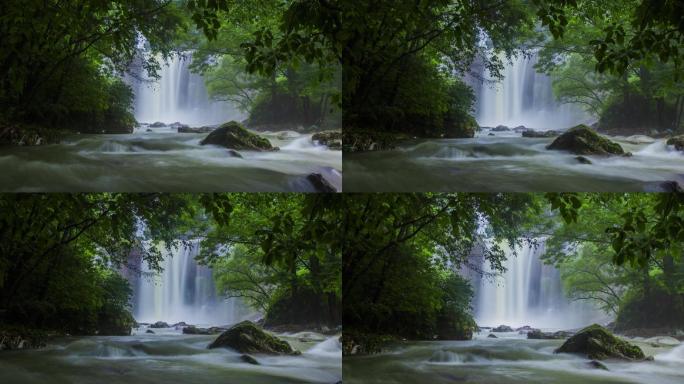 延时摄影旅游绿水青自然生态瀑布