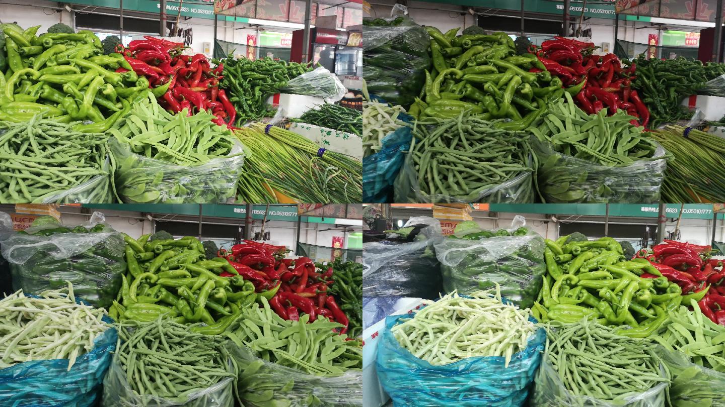 实拍菜市场各种蔬菜视频素材