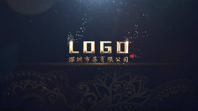 金色粒子汇聚logo片头ae模板