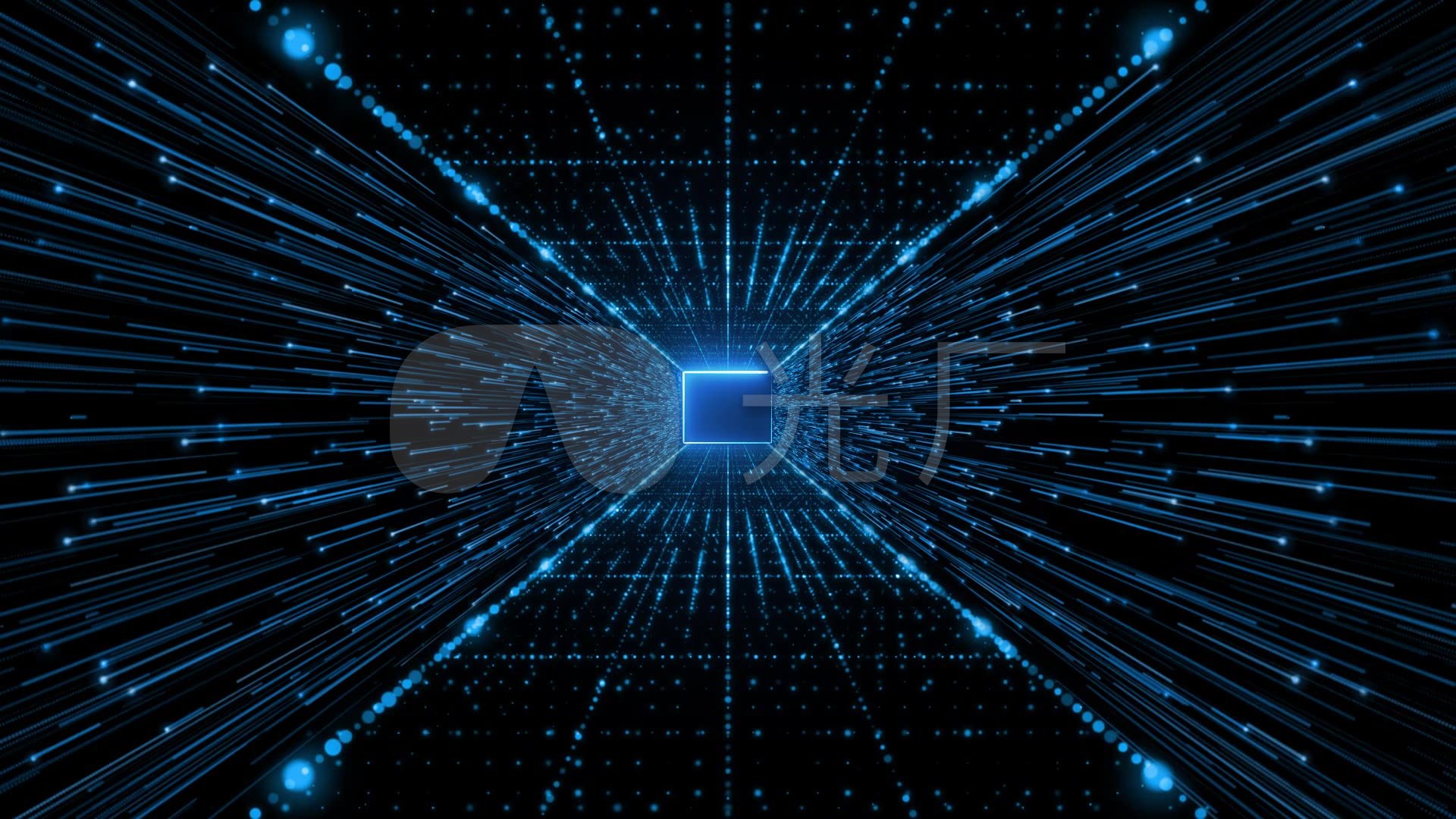 蓝色大气震撼科技立体粒子线条空间感背景