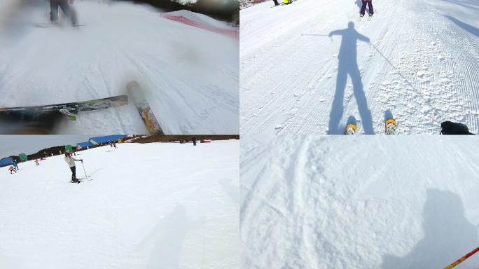 滑雪摔倒新手滑雪