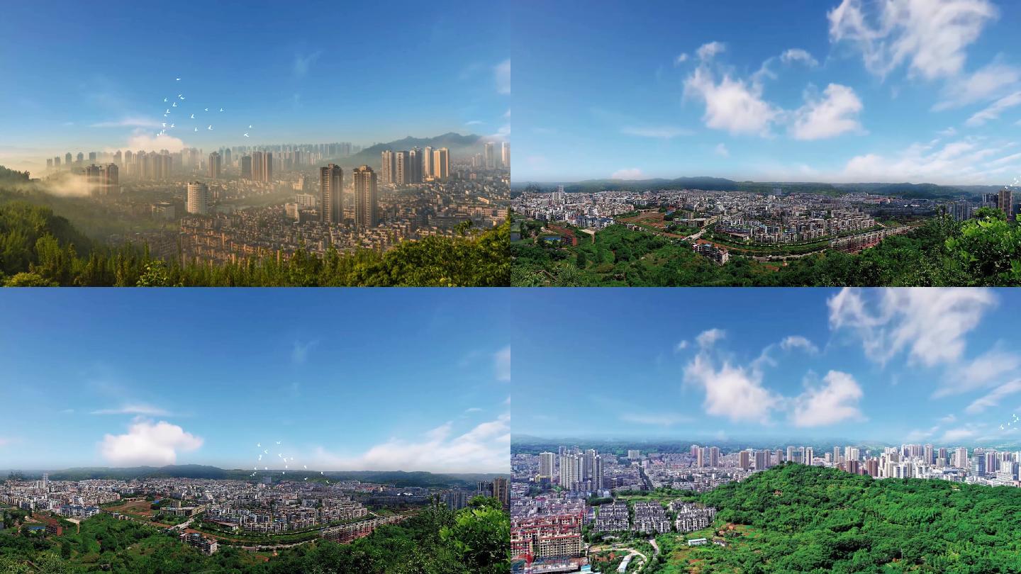 重庆大足城区视频全景镜头