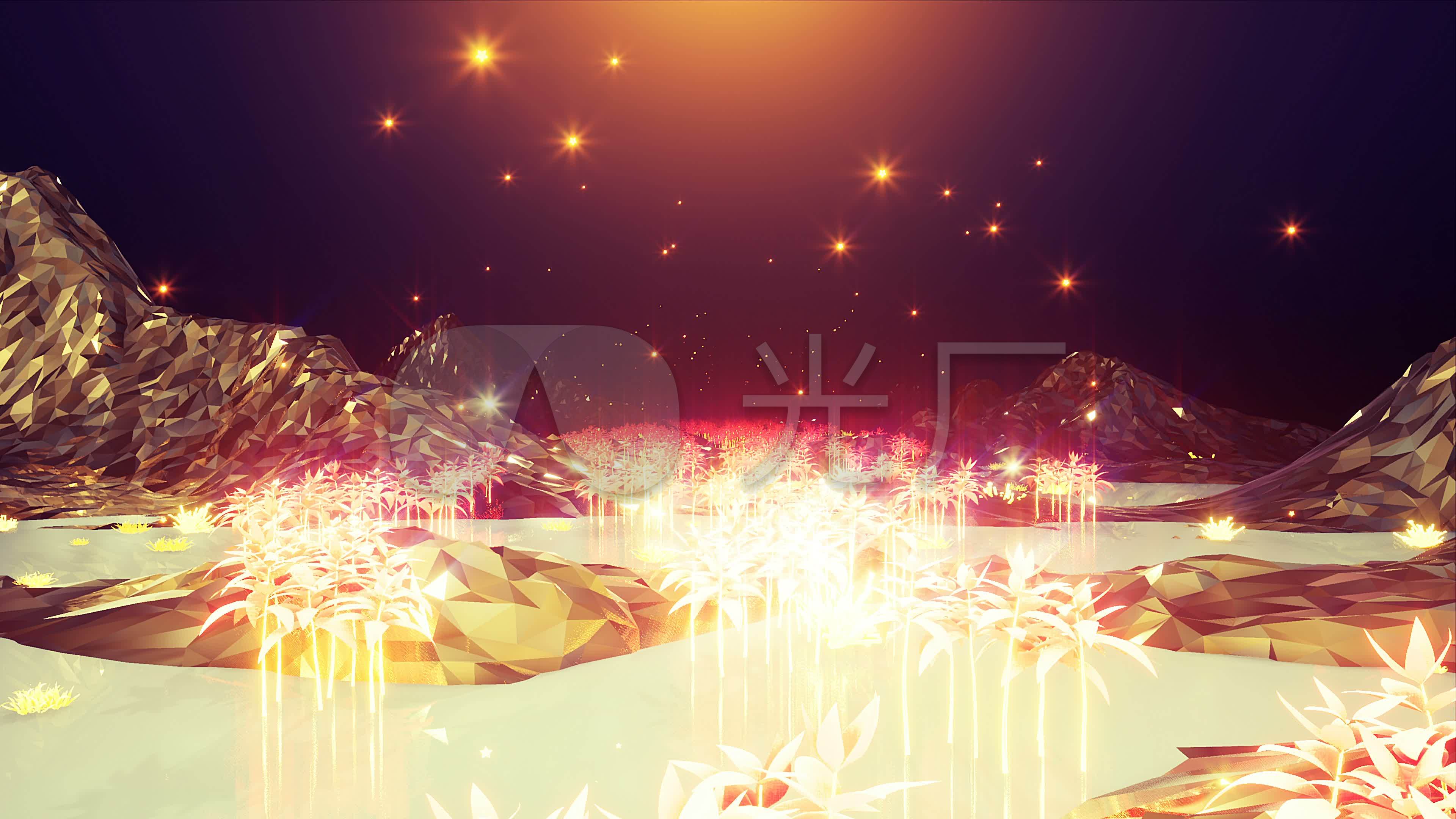 火树金树节日气氛舞台背景舞会晚