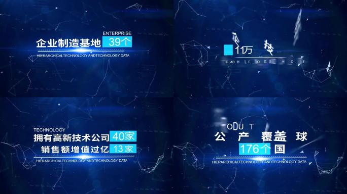 企业商务科技数据字幕展示AE模板