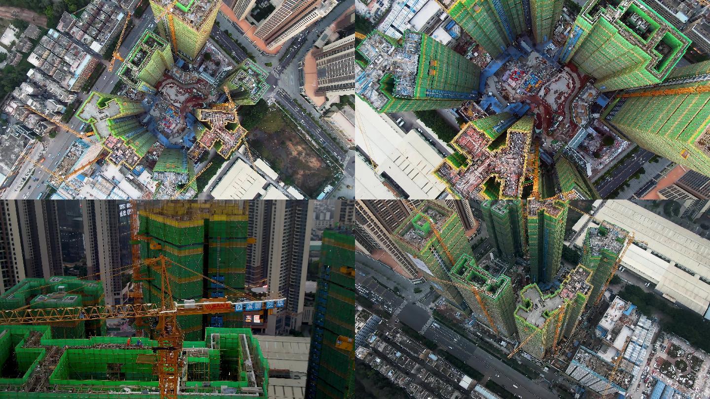 龙华城市建筑吊机航拍视频