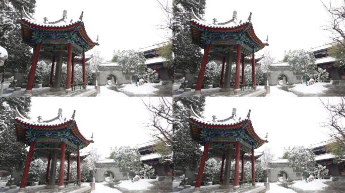 咸博物馆咸阳地标亭子咸阳雪景