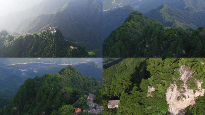 航拍祖国震撼自然景观终南山高清空境素材