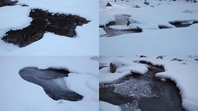 HD视频东北雪小河冰