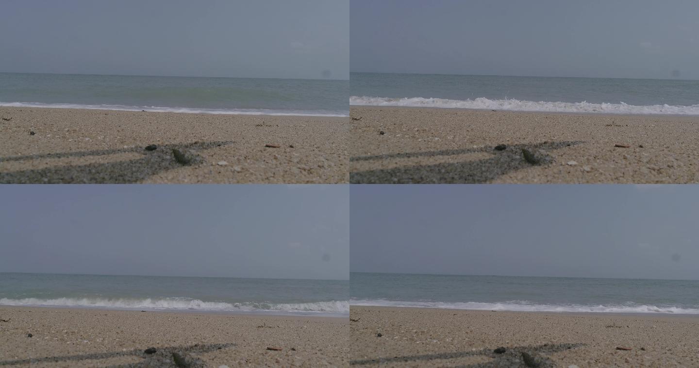 浪打沙滩