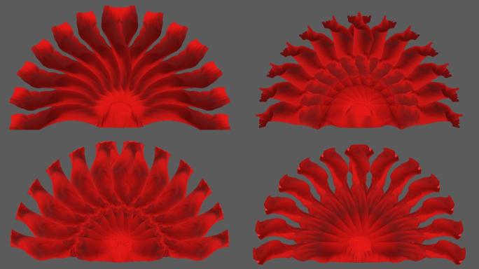 4K红绸子花扇面10秒循环