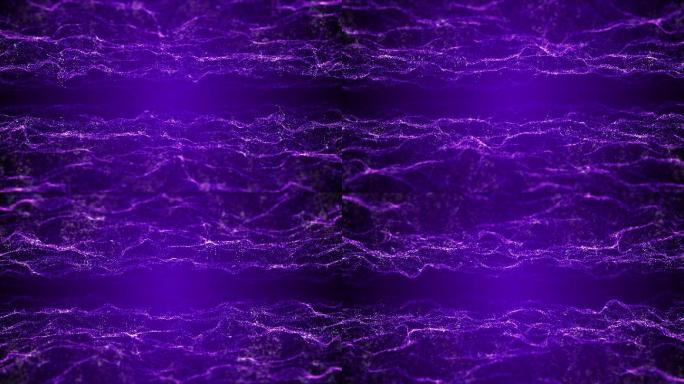 蓝紫色星空海洋粒子群浪潮大气背景