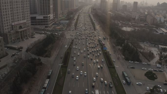 4K-log济南车流汽车车流道路