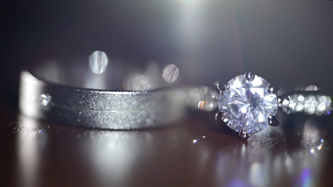 婚礼牵手婚礼空镜素材新郎新娘戒指喜字结婚