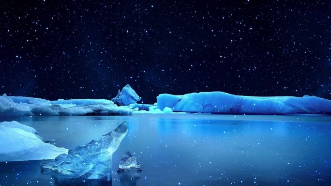 夜空冰面场景
