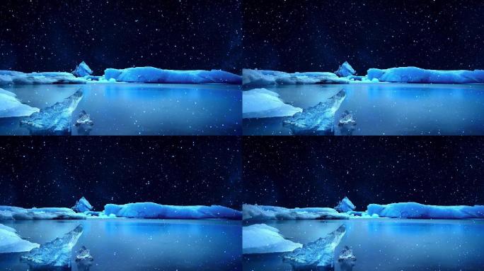 夜空冰面场景