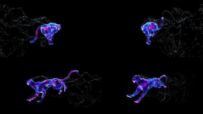 猎豹奔跑循环360度旋转