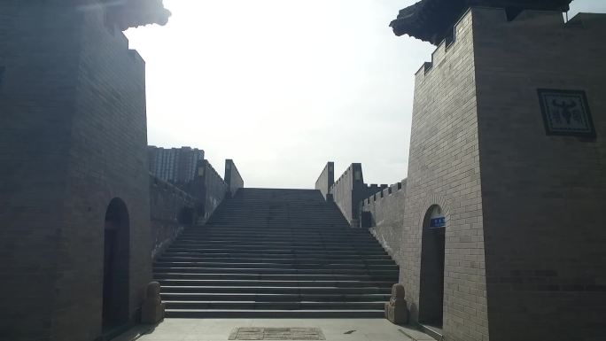 临汾市古城公园航拍高清视频