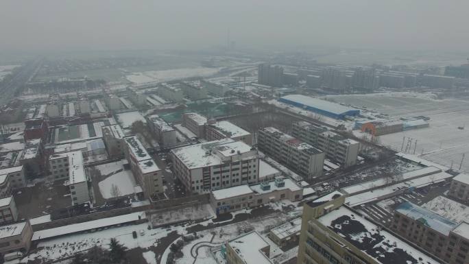 山东淄博桓台航拍雪景
