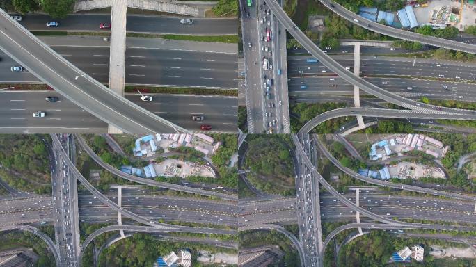 深圳高架桥俯冲航拍