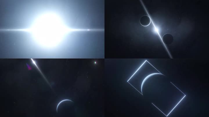 舞台背景宇宙球体方框穿梭