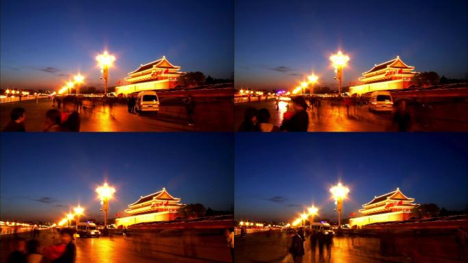 北京天安门夜晚风景