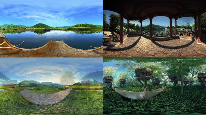 乡村旅游园林景观VR视频素材