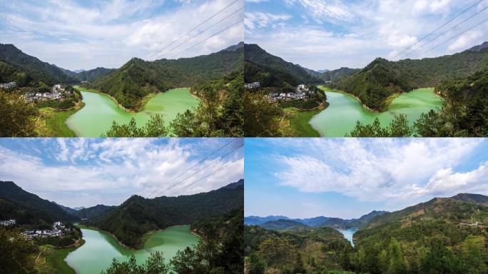 黄山丰乐湖茶山延时高清