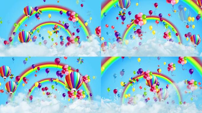彩虹气球风车