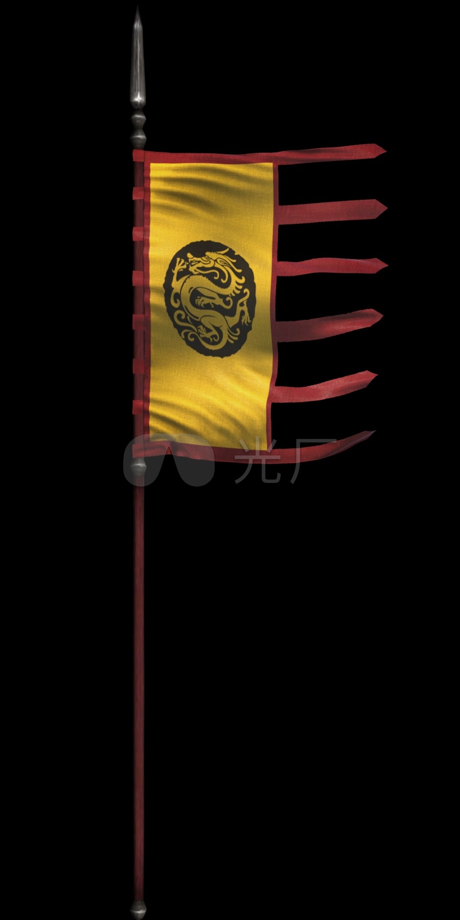 古代通用战旗军旗旗帜黄_900x1800_高清视频素材下载(编号:3409245)