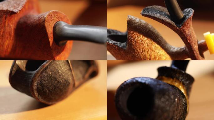 欧洲各种形状的纯手工制烟斗