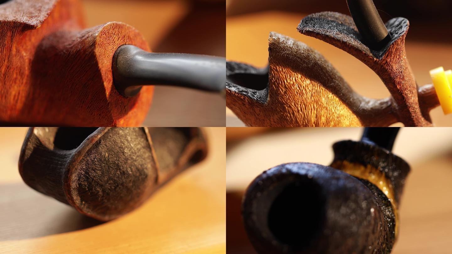 欧洲各种形状的纯手工制烟斗