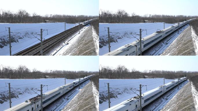 4K未剪辑原始素材冬季高铁