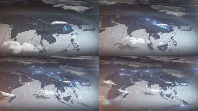 世界地图水陆空交通网