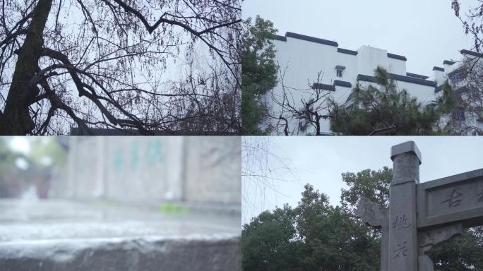 南京桃叶渡桃叶桥雨景