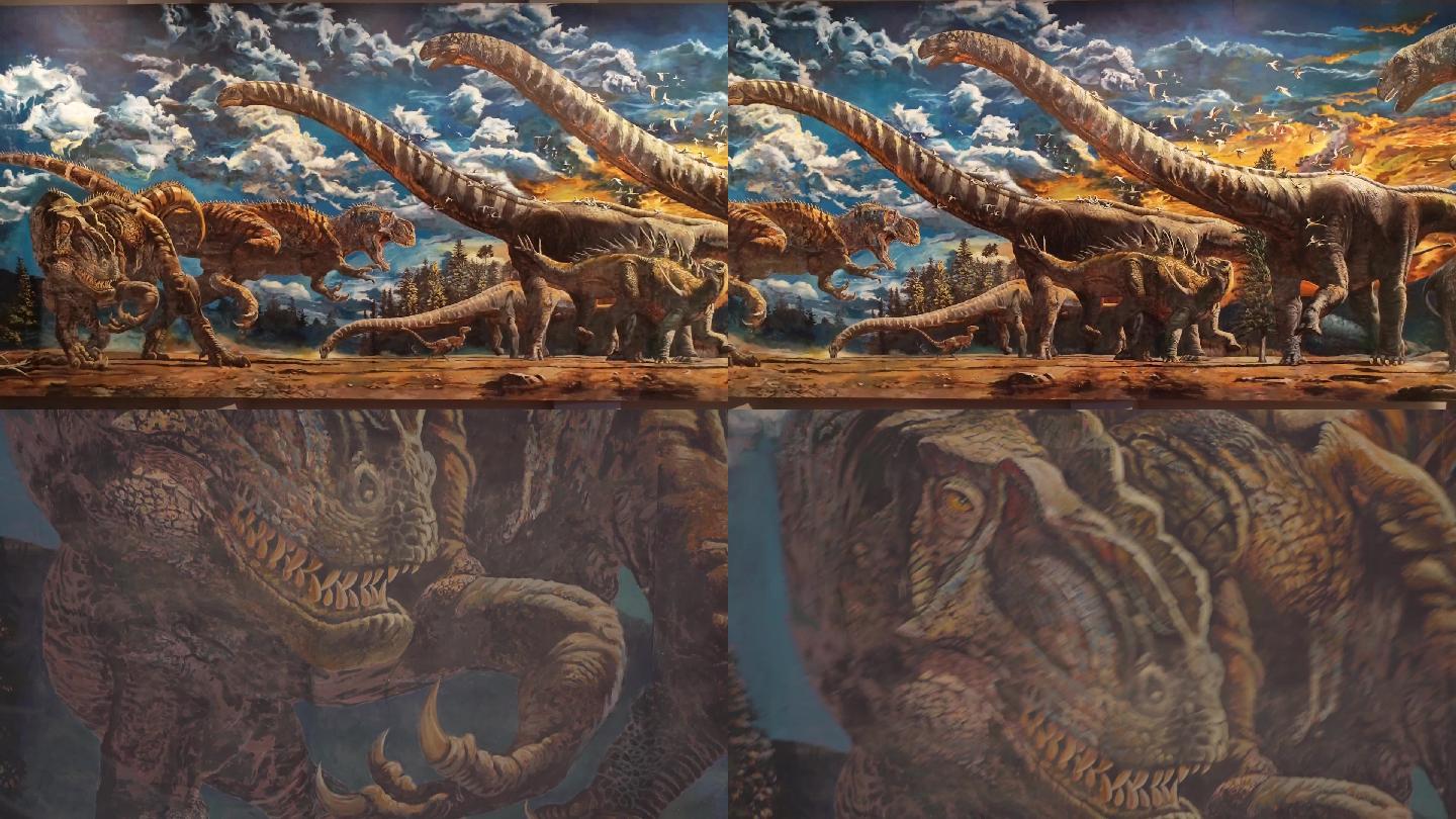 重庆自然博物馆里的恐龙壁画