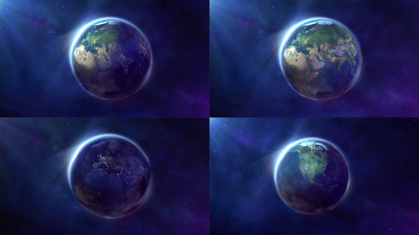4K模拟真实地球自转