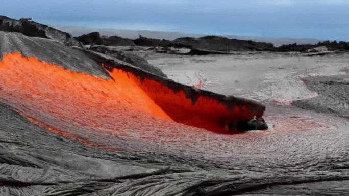 火山岩浆近距拍摄高清视频