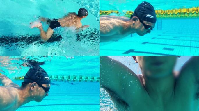 运动游泳水下拍摄游泳馆锻炼