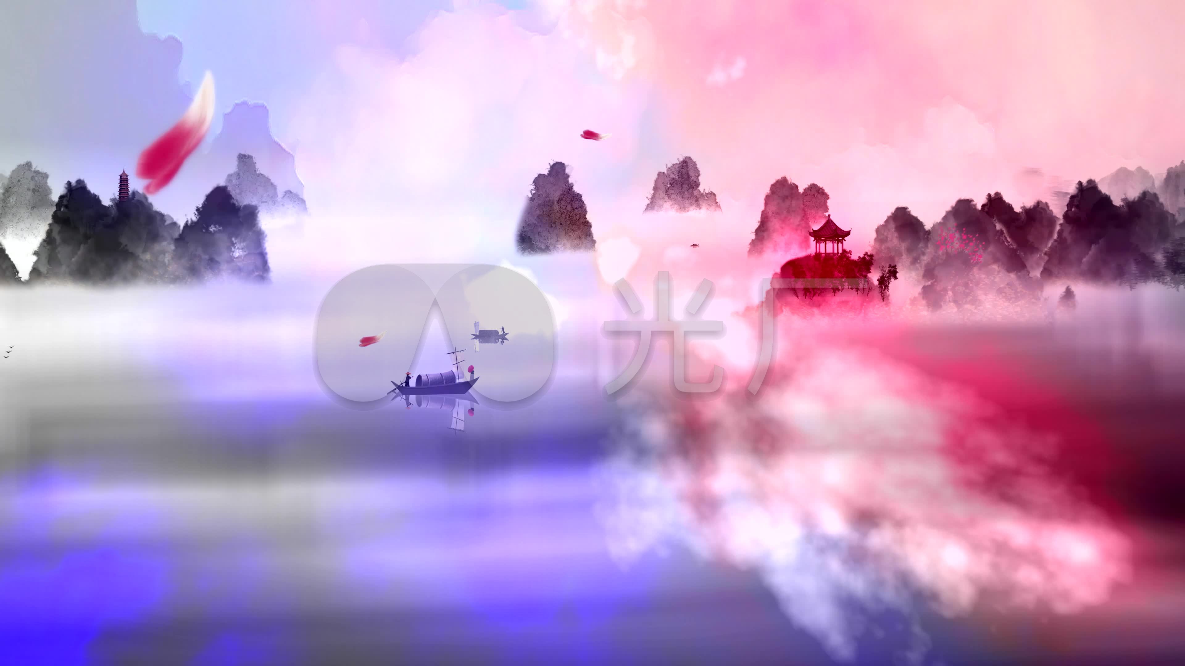 乌苏里船歌_3840x2160_高清视频素材下载(编号:3426108)_舞台背景_光