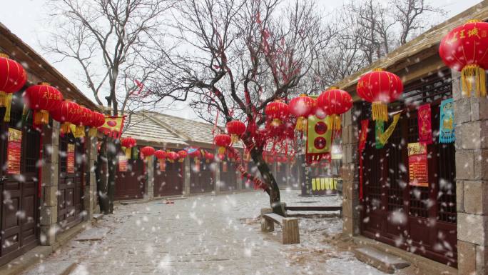 留守儿童节乡村雪景舞台剧演出背景