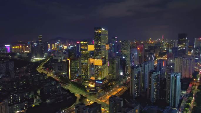 4K腾讯滨海大厦夜景-远全景