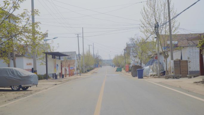 4K乡村道路乡村宣传栏农村村庄道路街道