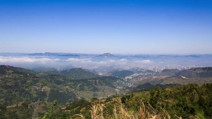 4K延时凯里小高山香炉山云海55秒